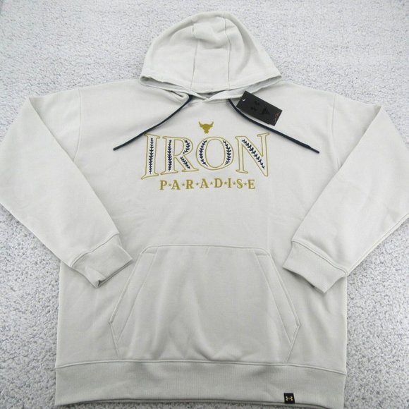 Under Armour Project Rock Iron Paradise Hoodie Mens Size Large NEW - Picture 2 of 11